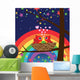 Birds in Love With Rainbow at Night Wall Mural
