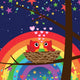 Birds in Love With Rainbow at Night Wall Mural