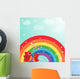 Love Bird With Hearts and Rainbow Wall Mural