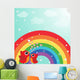Love Bird With Hearts and Rainbow Wall Mural