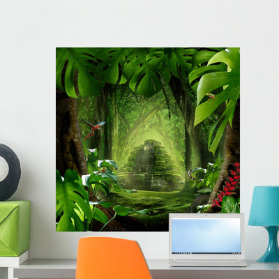 Jungle Pyramid shown on a wall