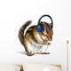 Funny chipmunk listening to music on headphones Wall Decal