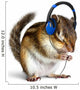 Funny chipmunk listening to music on headphones Wall Decal