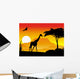 Beauty Silhouette Giraffe with Wall Mural