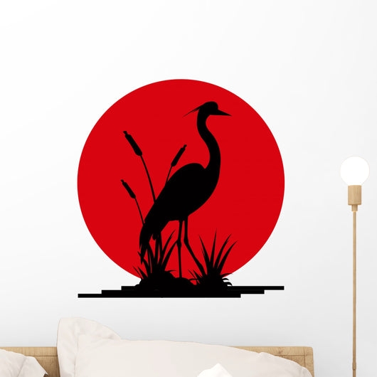 Heron Silhouette with Giant