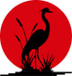 Heron Silhouette with Giant