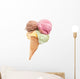 Ice cream cone with 4 kinds of real ice cream Wall Decal