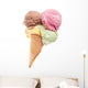 Ice cream cone with 4 kinds of real ice cream Wall Decal