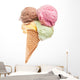 Ice cream cone with 4 kinds of real ice cream Wall Decal