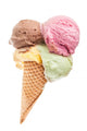 Ice cream cone with 4 kinds of real ice cream Wall Decal