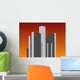 Renaissance center at sunset Wall Mural