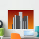 Renaissance center at sunset Wall Mural