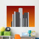 Renaissance center at sunset Wall Mural