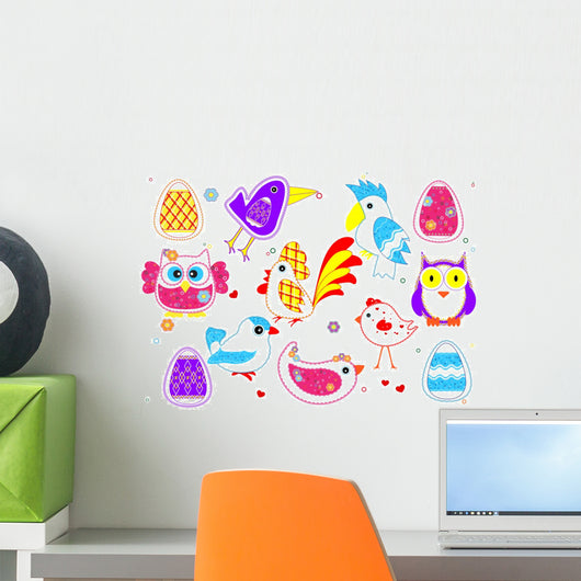 Set of Birds for Kids Wall Decal