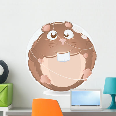 Hamster Wall Decal shown on a wall