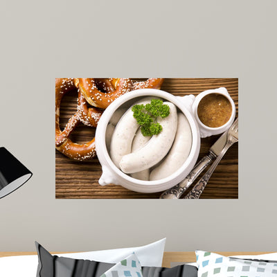 White Sausage Breakfast shown on a wall