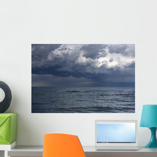 Storm over the sea Wall Mural