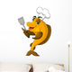 cartoon fish chef smiling Wall Decal