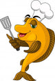 cartoon fish chef smiling Wall Decal