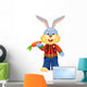 Rabbit Cartoon Vector White Wall Decal