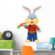 Rabbit Cartoon Vector White Wall Decal