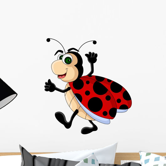 funny Ladybug cartoon Wall Decal