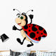funny Ladybug cartoon Wall Decal