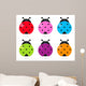 Cute colorful Ladybug set isolated on white Wall Decal