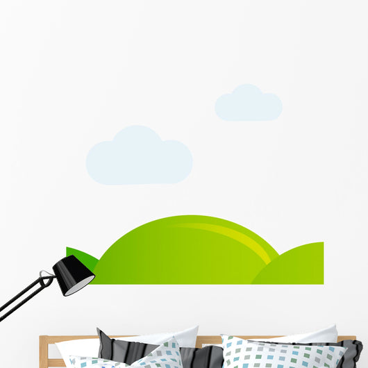 Meadow isolated on white vector background Wall Decal