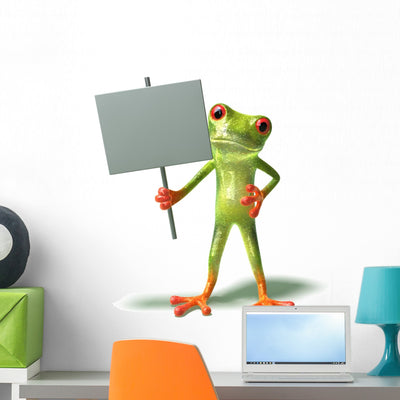 Frog Wall Decal shown on a wall