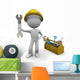 Little Carpentry Worker Wall Decal