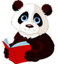 Panda reading a book Wall Decal