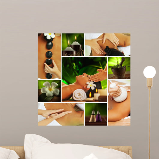 spa collage Wall Mural