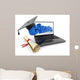E-learning Laptop Diploma Wall Decal