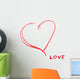 Red Crayon Heart Contour Wall Mural
