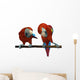 2 Scarlet Macaws Perched Wall Decal