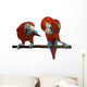 2 Scarlet Macaws Perched Wall Decal