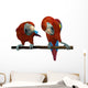 2 Scarlet Macaws Perched Wall Decal