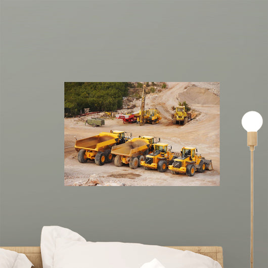 Arial-view Construction Vehicles Wall Decal