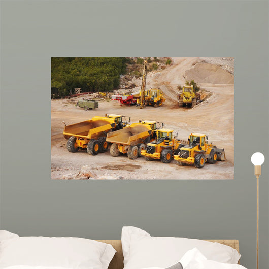 Arial-view Construction Vehicles Wall Decal