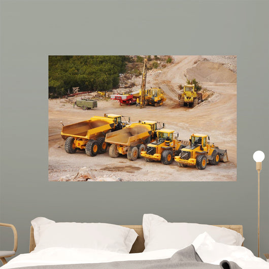 Arial-view Construction Vehicles Wall Decal