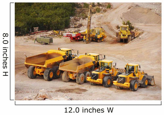 Arial-view Construction Vehicles Wall Decal