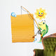 Fisherman with fish-Panel Cartoon Fisher Fish with Panel Wall Decal