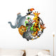 Funny wild African animal cartoon Wall Decal