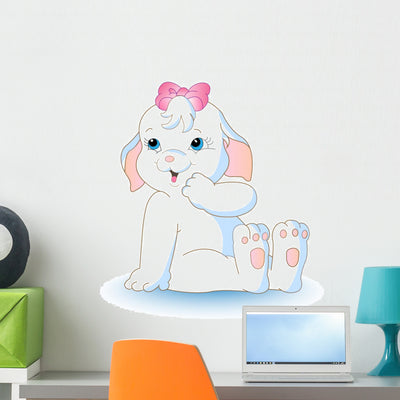 Baby Animal Wall Mural shown on a wall