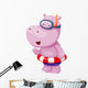 Hippo Vector Wall Decal