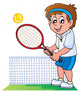 Cartoon Tennis Player
