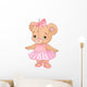 Cute Teddy Bear Ballerina Wall Decal