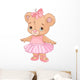 Cute Teddy Bear Ballerina Wall Decal