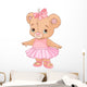 Cute Teddy Bear Ballerina Wall Decal